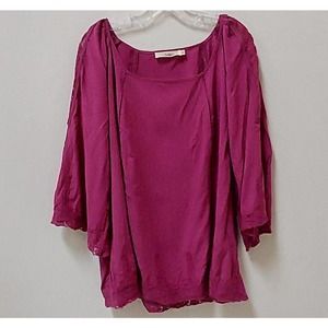 Solitaire 3X Pinkish Purple Crochet Lace Tunic